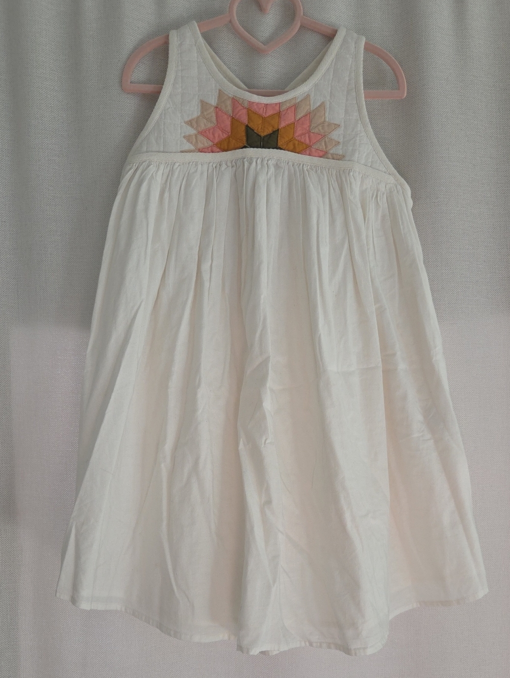 Louise Misha Meli Dress Cream Quilted Patchwork 8